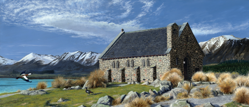 The Church Of The Good Shepherd. Acrylic on board.