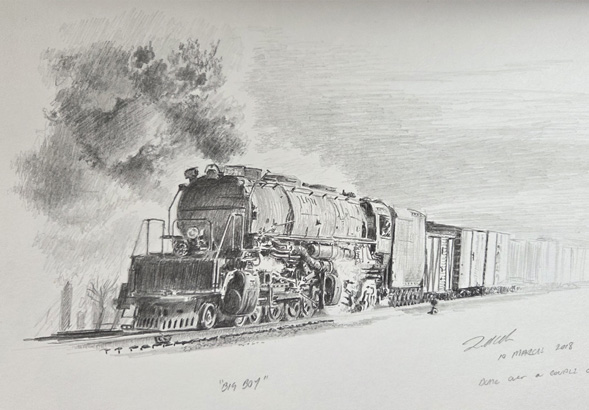 Sketch of Big Boy locomotive