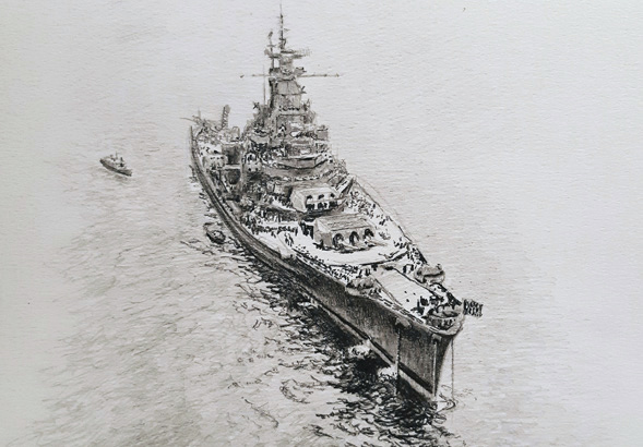 Sketch of USS South Dakota