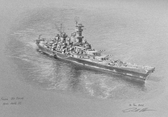 Sketch of USS Iowa