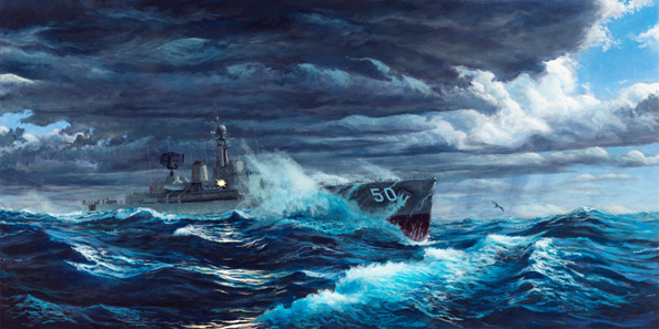 HMAS Swan crashes through the Southern Ocean as the 10-inch light calls out to HMAS Torrens. Preview of what is to be released in October